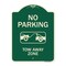 Signmission Designer Series-No Parking Tow Away Zone Green Heavy-Gauge Aluminum, 24" x 18", G-1824-9955 A-DES-G-1824-9955 - alternate 1